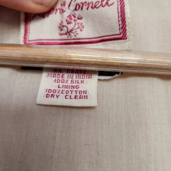 Vintage April Cornell Silk And Cotton Floral Embroidery Dress Medium - Picture 8 of 11